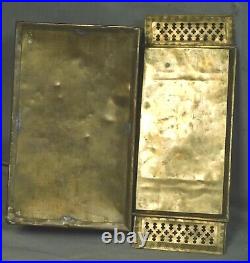 BIG Antique 19th c. Brass Moorish Gothic Tobacco Humidor Betel Lock Strong Box