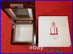 BNIB Alfred Dunhill Humidor Amboyna Orig Box & Bag as purchased in Paris 1974