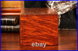 Beautiful Antique Wood Humidor Box with Key Tobacciana Cigar