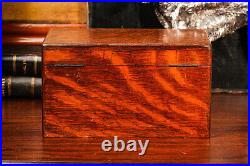 Beautiful Antique Wood Humidor Box with Key Tobacciana Cigar