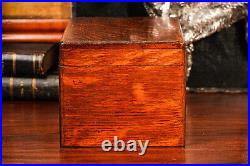 Beautiful Antique Wood Humidor Box with Key Tobacciana Cigar