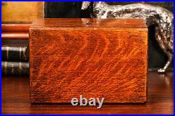 Beautiful Antique Wood Humidor Box with Key Tobacciana Cigar