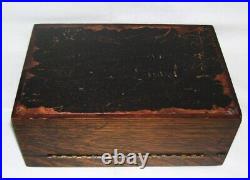 Beautiful antique solid tiger oak personal cigar box desk top humidor