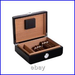 Bey-Berk Dylan Carbon Fiber Design Cigar Humidor Spanish Cedar Lined 40-Cigar
