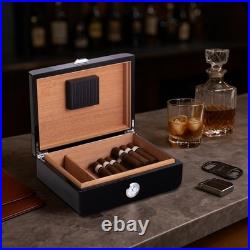 Bey-Berk Dylan Carbon Fiber Design Cigar Humidor Spanish Cedar Lined 40-Cigar