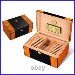 Big Cigar Humidor 80-100cts Cigars Storage Box Case with Humidifier Hygrometer