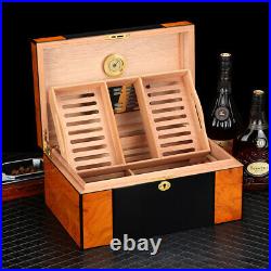 Big Cigar Humidor 80-100cts Cigars Storage Box Case with Humidifier Hygrometer