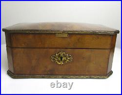 Birdseye maple wood box mechanical lift Brevete SGDG continental antique humidor