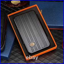 Black Metal Cigar Case Travel Humidor 5CT Cigarette Holders Tobacco Box Storage Black Metal Cigar Case Travel Humidor 5CT Cigarette Holders Tobacco Box Storage