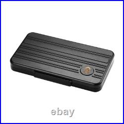 Black Metal Cigar Case Travel Humidor 5CT Cigarette Holders Tobacco Box Storage