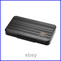 Black Metal Cigar Case Travel Humidor 5CT Cigarette Holders Tobacco Box Storage