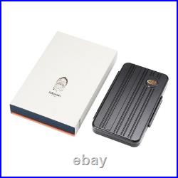 Black Metal Cigar Case Travel Humidor 5CT Cigarette Holders Tobacco Box Storage