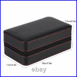 Black Portable Cedar Wood Cigar Box Case Container With Humidifier For Outdoo BY
