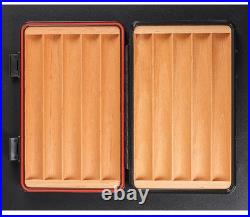 Black Portable Plastic Cedar Wood Humidor Travel Humidor Box 5 Cigars Gift Box