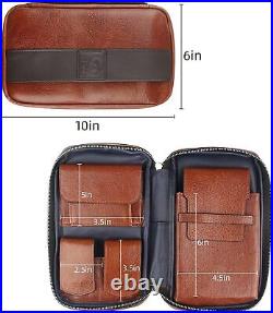 Blue FIREDOG Smoking Cigar Box Genuine Leather Travel Cigar Humidor Case Holder