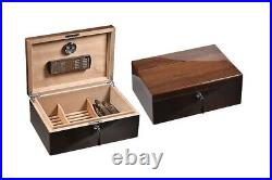 Box IN Walnut Humidified Cigar Case Humidor For Cigars LUBINSKI Q44820