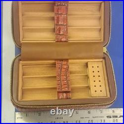 Brand HongLianRiven Cigar Box Humidor Leather Cigarette Box Cedar Wood Lining