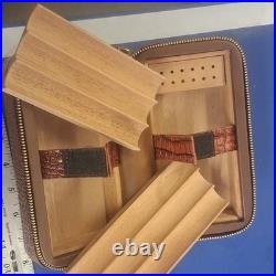 Brand HongLianRiven Cigar Box Humidor Leather Cigarette Box Cedar Wood Lining