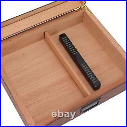 (Brown)Cigar Humidor Box Portable Cedar Wood Glass Top Cigar Storage Case Wit HG (Brown)Cigar Humidor Box Portable Cedar Wood Glass Top Cigar Storage Case Wit HG