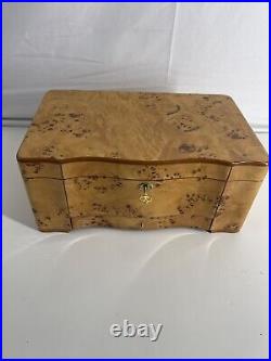 Burl Maple Lacquered Wood Humidor High Quailty Box Vintage Gift Decor