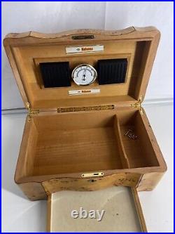 Burl Maple Lacquered Wood Humidor High Quailty Box Vintage Gift Decor
