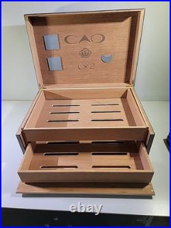 CAO LX2 Limited Edition Cigar Humidor with Ashtray and Cigar Case, RARE
