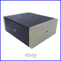 CARTIER SHW Humidor Cigar Box Calfskin Leather/Wood Black/Grey