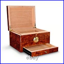 CIGARLONG Luxury Large Humidor Box Cigar Case Piano Finish Hygrometer Cabinet
