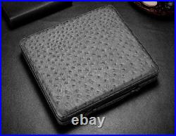 CIGARLOONG Gray Leather 10 Cigar Travel Case Spanish Cedar Humidor Gift Box