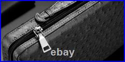 CIGARLOONG Gray Leather 10 Cigar Travel Case Spanish Cedar Humidor Gift Box