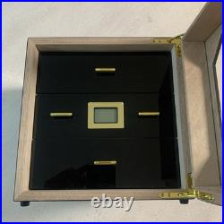 CIGAROL Elegant Cigar Humidor Cabinet 100 Count Digital Hygrometer & Cedar Trays