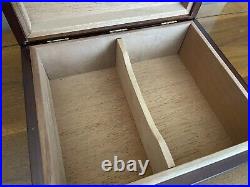 CIGAR HUMIDOR Box CEDAR LINED Inlaid Top Divider Beautiful Wood