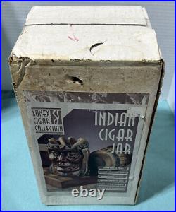 CIGAR Indian Chief Humidor Tobacco Jar Ceramic XONEX limited native Box Mint