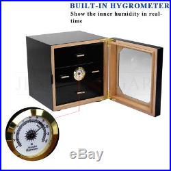 COHIBA 3-DRAWERS Cedar Cigar Humidor Case Box With Humidifier Hygrometer Black NEW