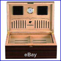 COHIBA Cigar Humidor Box Glossy Cedar Wood Cigars Csse With Hygrometer Humidifier
