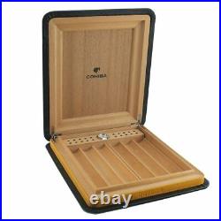 COHIBA Cigar Leather Case Portable Travel Humidor Box Cedar Wood Holder Gift