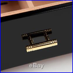 COHIBA Cigarette Box Cabinet Cedar Piano Humidor 3 Drawers with Hygrometer