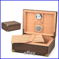 COHIBA Classic Cedar Wood Cigar Case Humidor Box Humidifier Hyrgrometer 70 Count