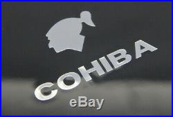 COHIBA Gloss Finish Black Cedar Wood Cigar Humidor Cigar Box Sets WithHygrometer