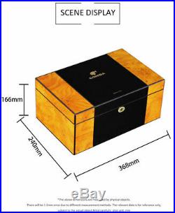COHIBA Humidifier Hygrometer Cedar Wood Cigar Humidor Cigar Case Box Gloss Piano
