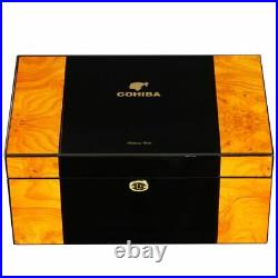 COHIBA Luxury Wooden Cigar Humidor 80-100 Cigars Holder Box W Key & Hygrometer
