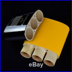 COHIBA Solid Wood Travel Cigar Case Humidor 3 Tube Gift Box