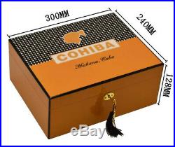 COHIBA Yellow Gloss Cedar Wood Cigars Case Box Large Sigaren Cigar Humidor Box
