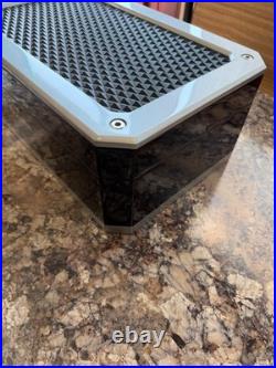 COLIBRI RALLY 100 CIGARS HUMIDOR / BLACK andSILVER 15.75x10x6. NEW IN BOX