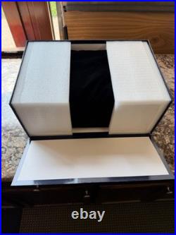 COLIBRI RALLY 100 CIGARS HUMIDOR / BLACK andSILVER 15.75x10x6. NEW IN BOX