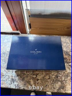 COLIBRI RALLY 100 CIGARS HUMIDOR / BLACK andSILVER 15.75x10x6. NEW IN BOX