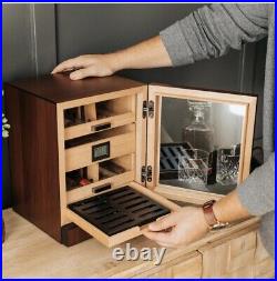 Cabinet Humidor With Thick Cedar Easy Humidification System Digital Hygrometer