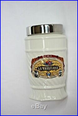 Cao La Traviata Marca Selecta White Glass Cigar Humidor Jar