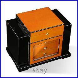 Capacity 200+ CT Count Cigar Humidor Humidifier Wooden Case Box Hygrometer Large