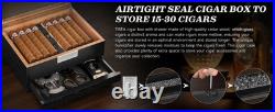 Cedar Cigar Humidor Box with Hygrometer Humidifier Drawer Divider Case